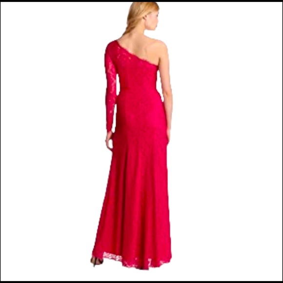 BCBGMaxAzria Dresses & Skirts - BCBGMaxazria Betsy lace one shoulder gown in Turkish rose